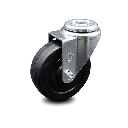 Service Caster 4 Inch Soft Rubber Wheel Swivel Bolt Hole Caster SCC-BH20S414-SRS